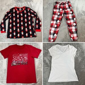 Jammies For Your Families Women’s XL Top Medium Bottom One Christmas One Plain T